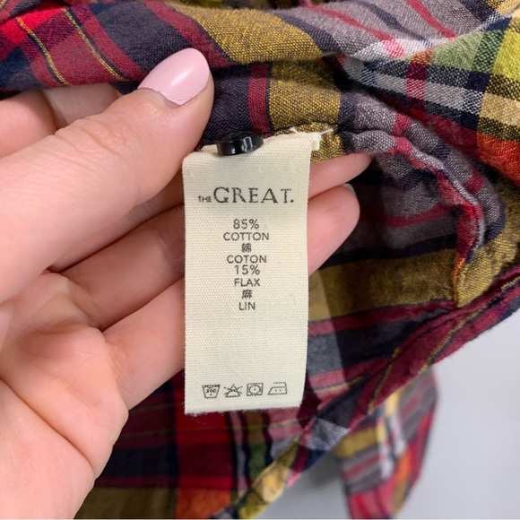 THE GREAT. The Cottage Plaid Button Down Shirt - Picture 6 of 7